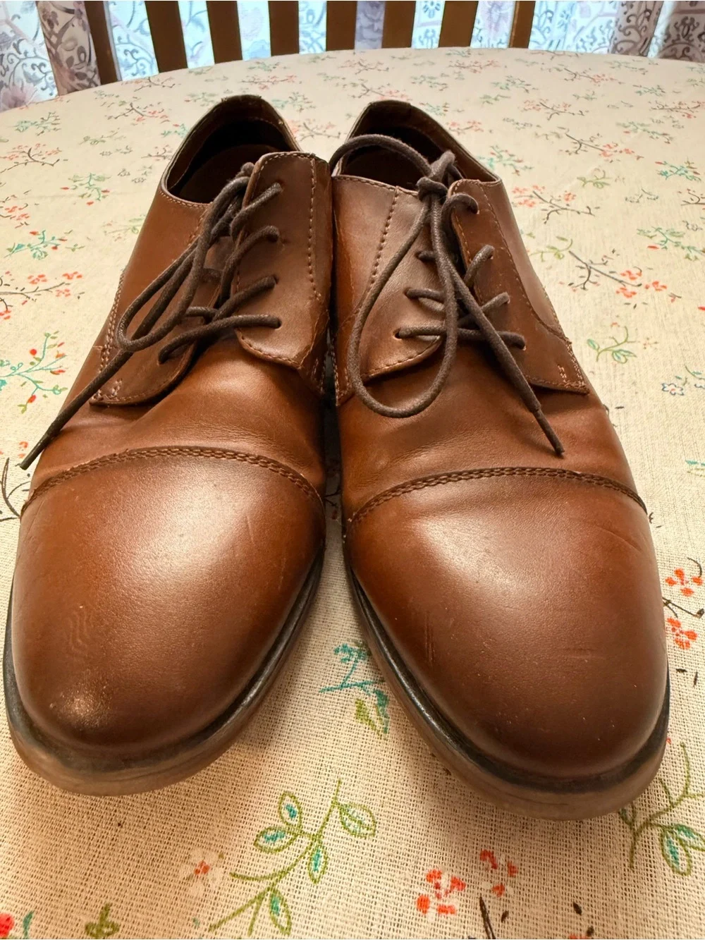Apt. 9 Men's Tan Leather Lace-Up Derby Shoes
